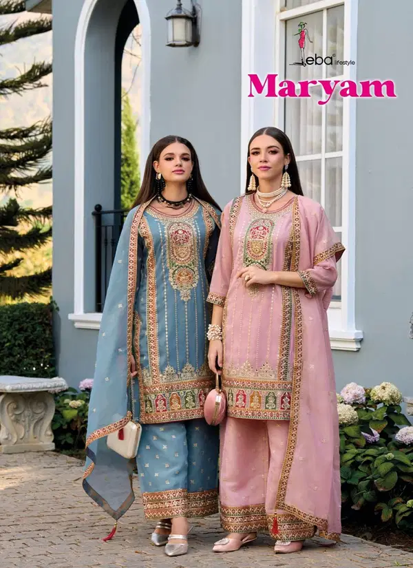 Mayram By Eba Simar Organza Embroidery Readymade Plazzo Suits Orders In India